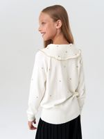 Джемпер для девочки с длинным рукавом AT977-1 молочный