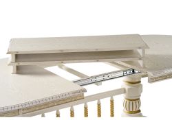 Деревянный стол Кантри 200(280)х107х79 слоновая кость / патина золото