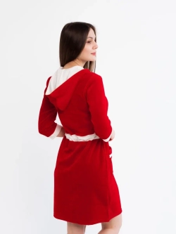 Халат велюровый молодежный с капюшоном