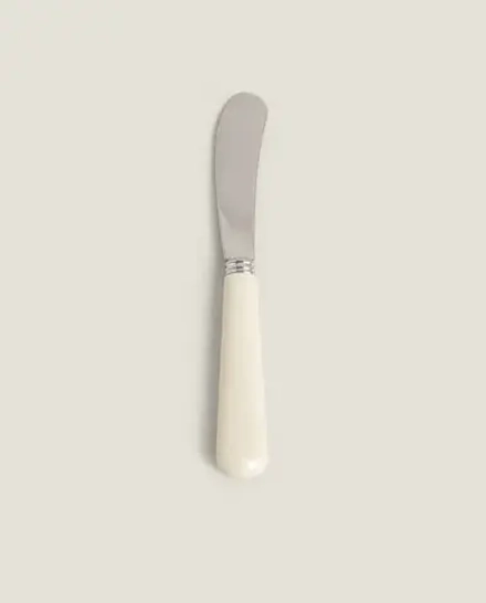 ZARA HOME НОЖ ДЛЯ МАСЛА ИЗ НЕРЖАВЕЮЩЕЙ СТАЛИ, КРЕМОВЫЙ