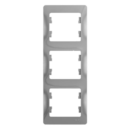 Рамка 3-м Glossa вертикал. алюм. SE GSL000307