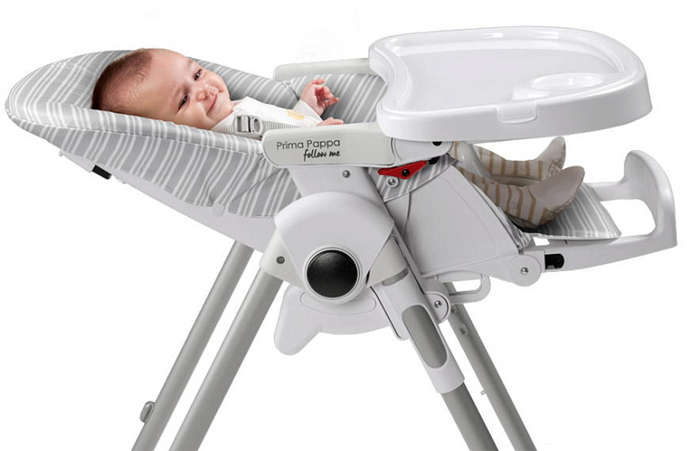 Стульчик для кормления Peg Perego Prima Pappa Follow Me Linear Grey