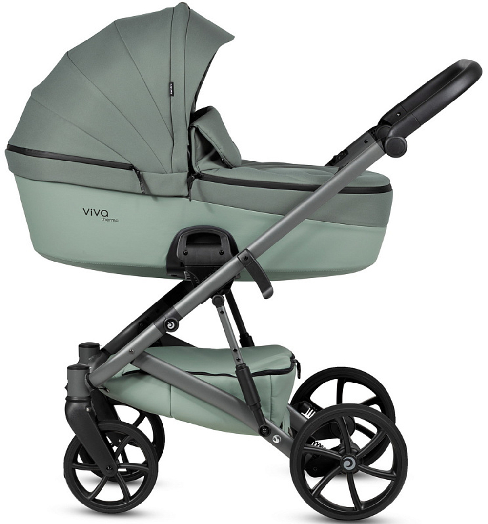 Детская коляска Tutis Viva 6 Plus Essential 3 в 1 с автокреслом Elo Lux EduSky Black 1612039 Sage