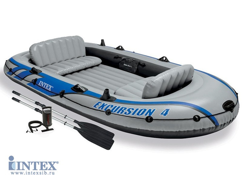 Четырехместная надувная лодка Excursion 4 Set, до 400 кг.