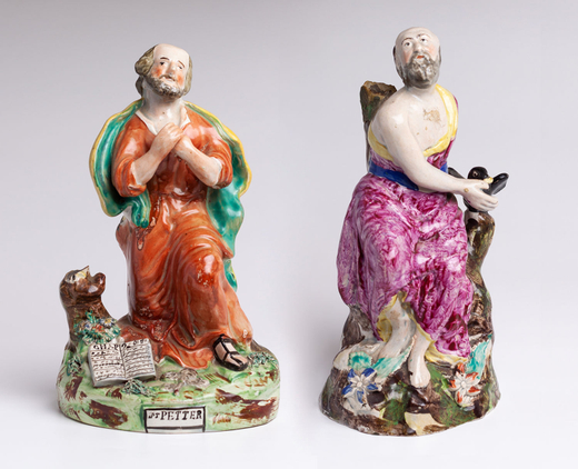 Апостолы Петр и Павел. Парные статуэтки.  Англия, Стаффордшир / Staffordshire, кон. 18в.