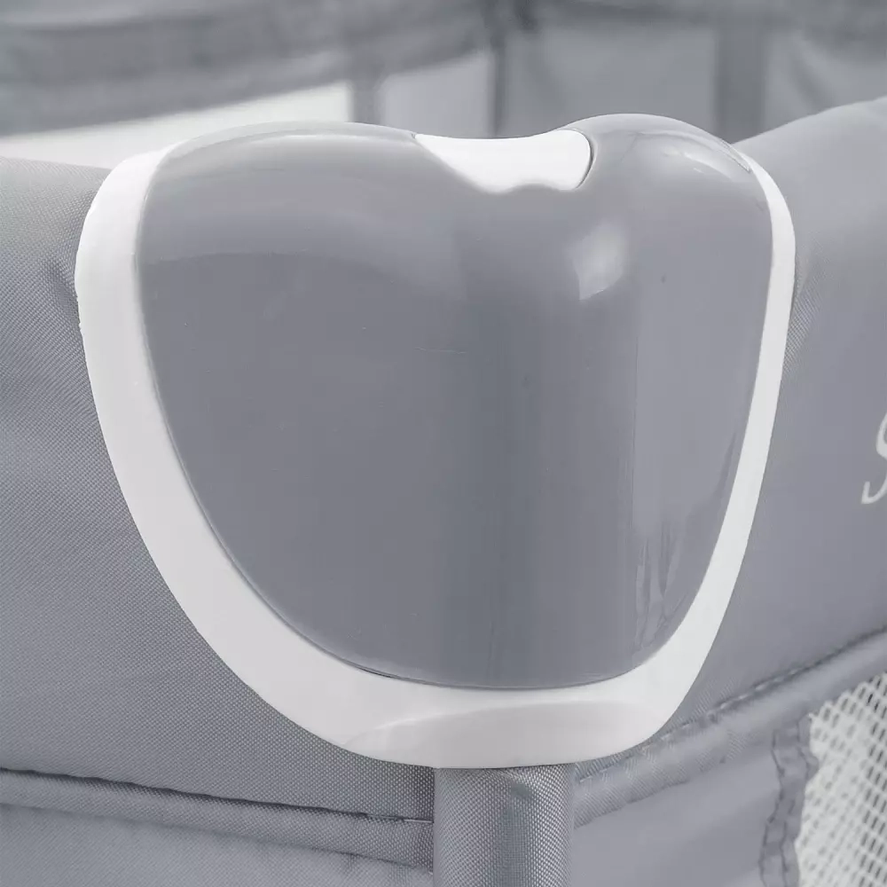 Манеж-кровать "Summer", 2 уровня, москитка, 2 кольца, (Indigo) (серый)