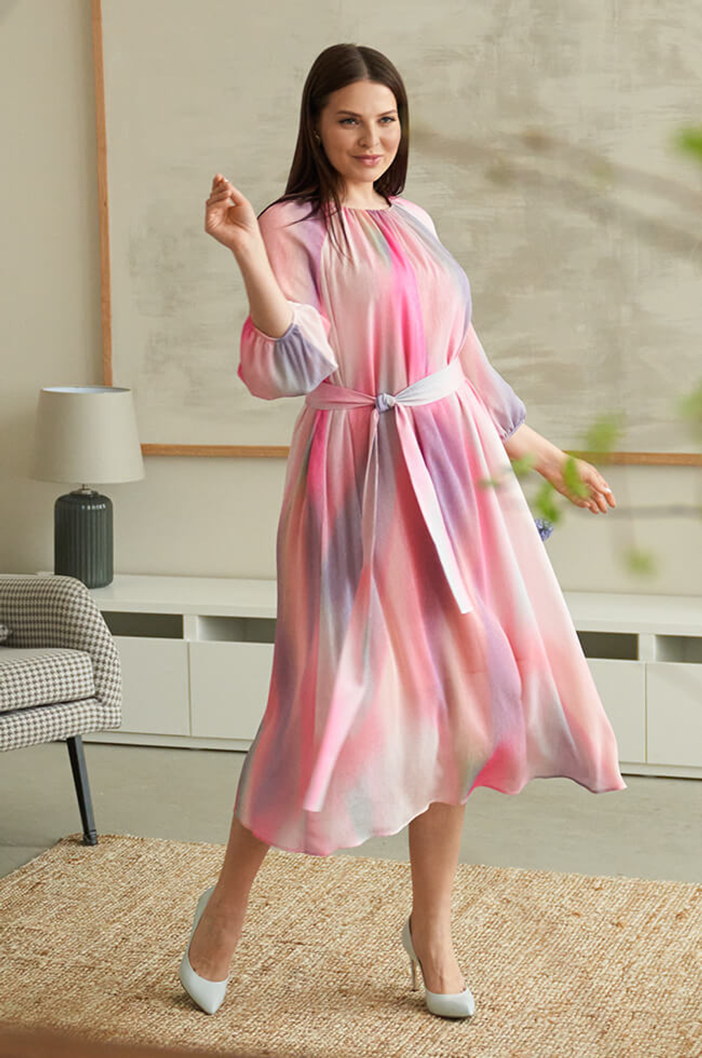 51470 Платье женское (розовый принт)