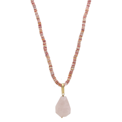 Колье Nature Bijoux, Spiaggia Rosa, с морскими ракушками и розовым кварцем, NB26.1-15-43730 (розовый