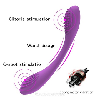 Двусторонний вибратор с гибким корпусом Double Pleasure