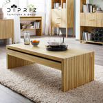 Журнальный столик, 125х59х40, Розенбург, кофейный, с ящиками, из массива дуба, MAKOSA