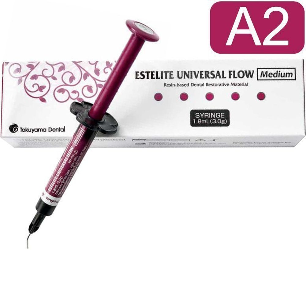 Estelite Universal Flow Medium / Эстелайт Универсал флоу A2 (3 г) Tokuyama Dental. Пломбировочный материал ( пломба ), светоотверждаемый композит