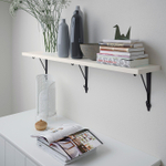 Настенная полка IKEA BERGSHULT / KROKSHULT, Белый / антрацит, 120х20 см