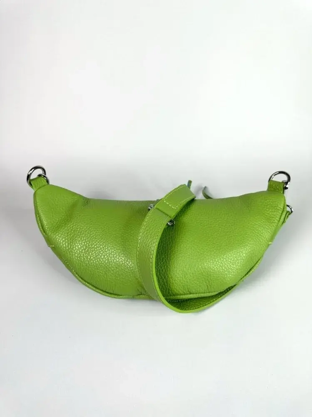 Сумка кросс-боди из натуральной кожи цвета лайм