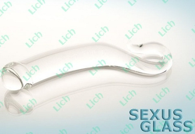 Изогнутый гладкий стеклянный фаллос ( Sexus-glass  912037)