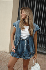 Upcycling юбка мини