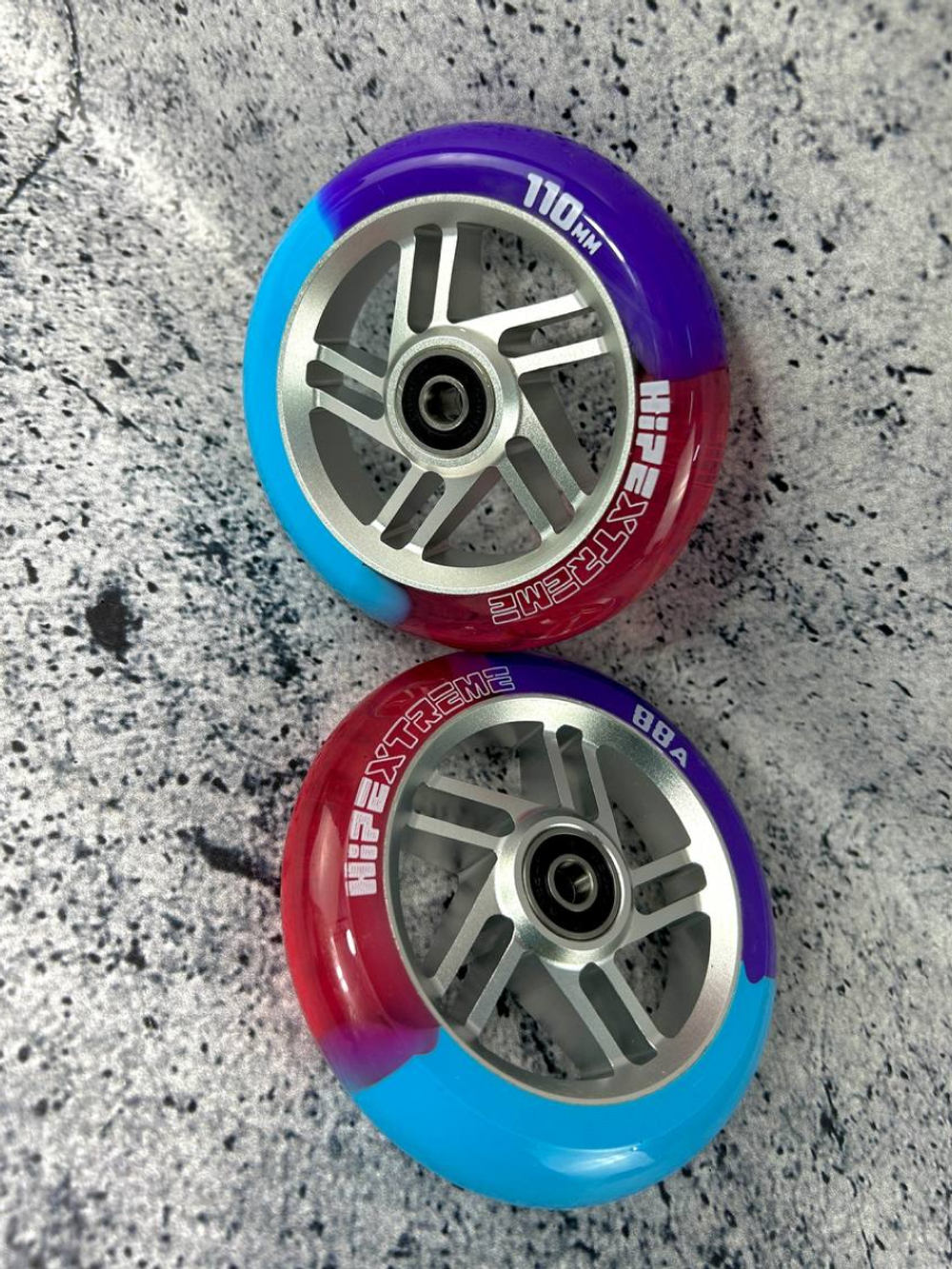 Набор колес HIPExtreme H5 mix 110*24 мм, серебро/розовый/голубой/фиолетовый