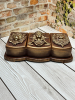 Шкатулка 3-х секционная "Лев"