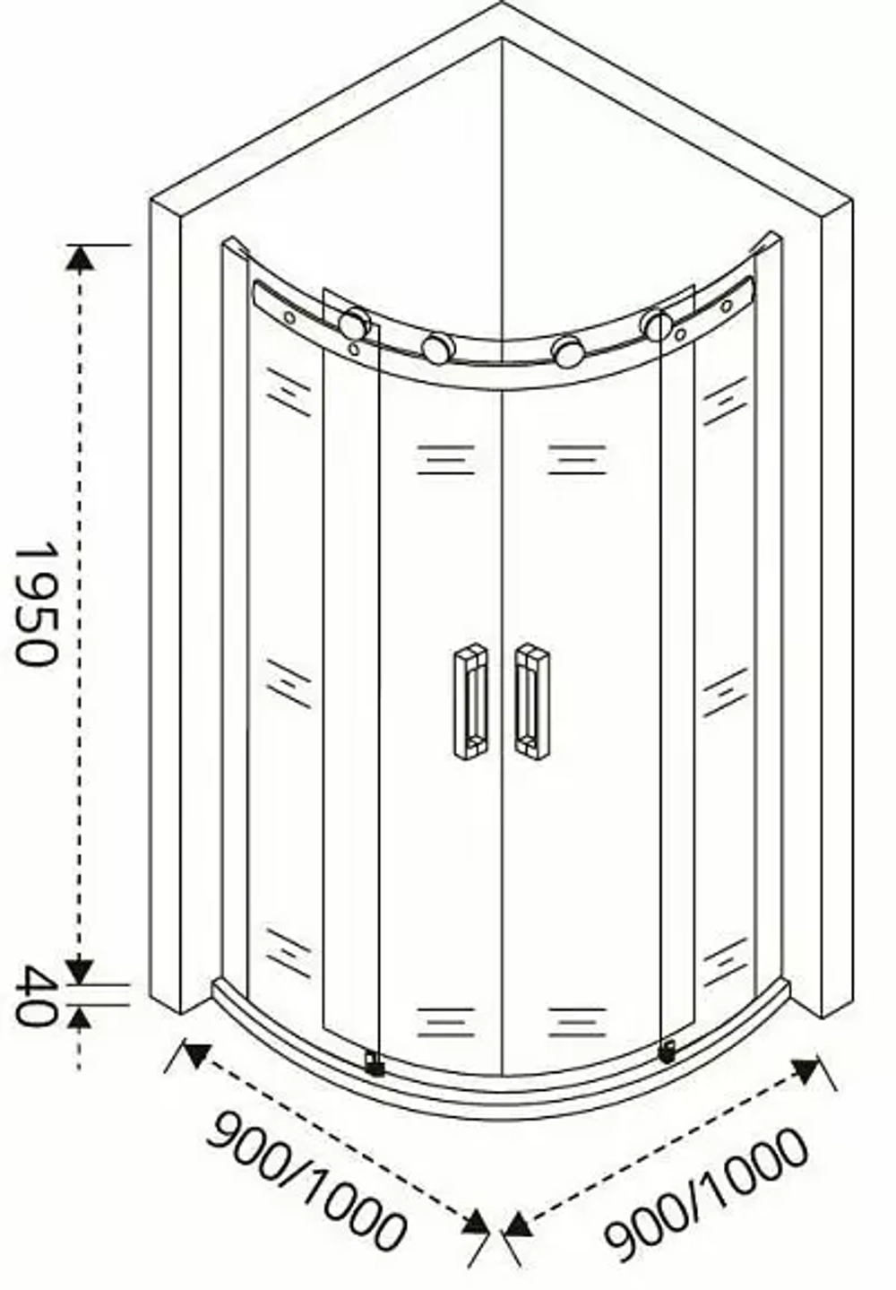 Душевой уголок Bas Altair R-TD-100-C-CH 100*100*195 без поддона