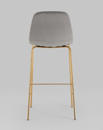 Стул барный Валенсия SN велюр серый золотые ножки 2 шт