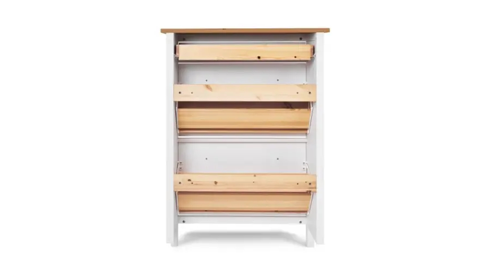 Обувница - аналог IKEA HEMNES / ХЕМНЭС/ ХЕМНЕС / КЫМОР / ИКЕА 89х127x30 см, белый/светло-коричневый