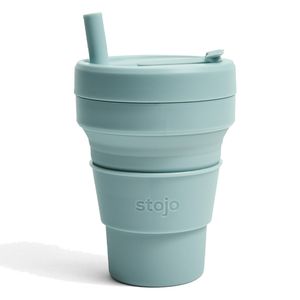Стакан складной силиконовый Stojo Biggie Aquamarine, 16 oz / 470 мл