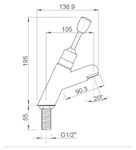 Кран Essentialtemp для раковины с мягким рычагом 07400P.S.