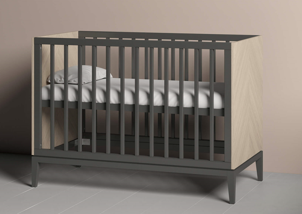 Кроватка Fjord спальное место 60*120 см  (темно-серый)