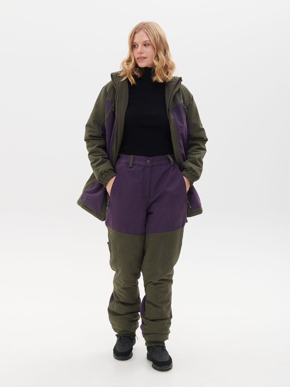 Костюм демисезонный женский Селенга ткань Исландия цвет Хаки/Фиолетовый