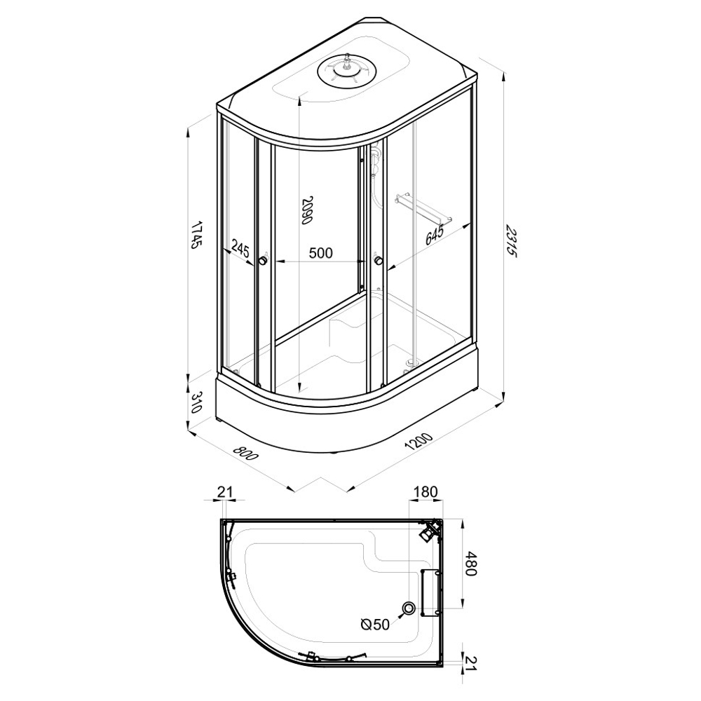 Душевая Кабина Triton Коралл 120*80 В Правая