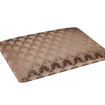 Банкетка "Римская" 350х490 дуб коричневый/черная патина/жаккард кремовый РМ49/РКЧ49БК