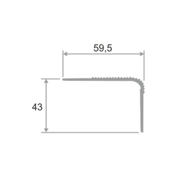 Алюминиевый угловой порог для пола ПО-60х40 2700 мм