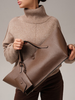 Женская кожаная сумка DBR 31136 коричневый какао