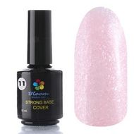 11 База Strong Cover BLOOM 15мл Ярко-роз с блестками