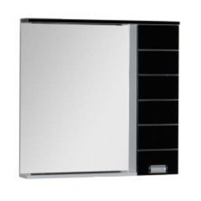 Зеркало-шкаф Aquanet Доминика 90 L LED черный