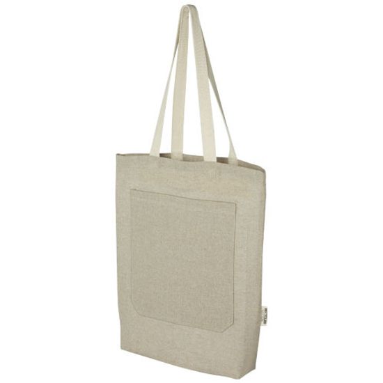 Эко-сумка Pheebs объемом 9 л из переработанного хлопка плотностью 150 г/м² с передним карманом