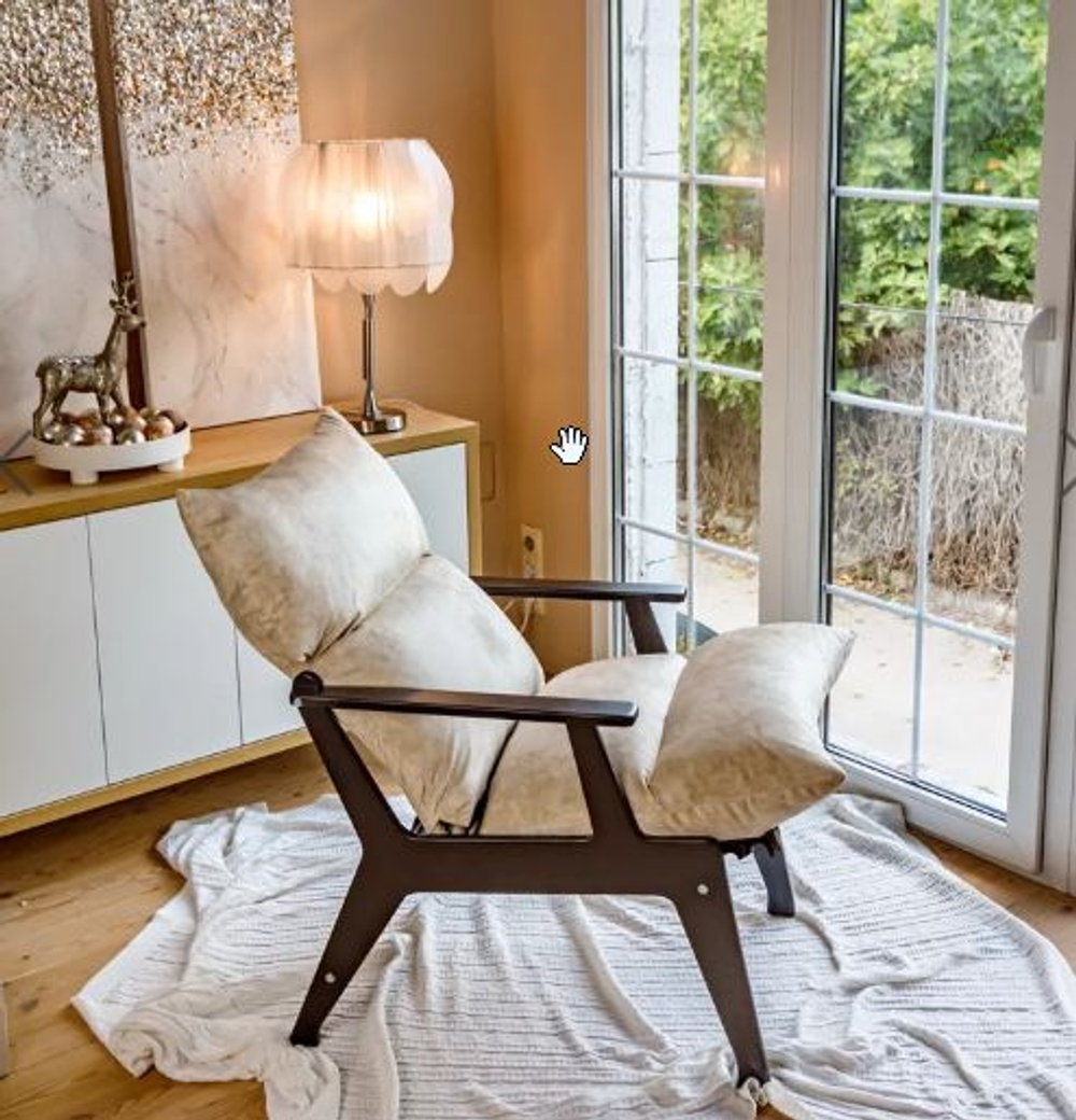 Кресло "Луна" Невада латте, Орех