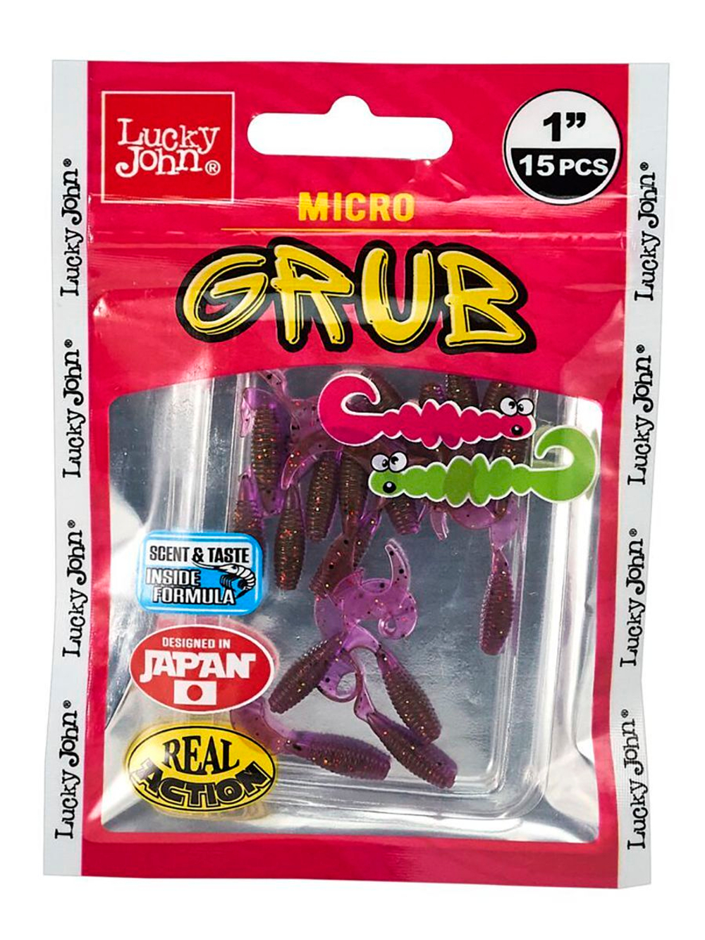 Твистеры съедобные искусственные LJ Pro Series MICRO GRUB 1,0in (02,50)/PA03 15 шт. в упак.