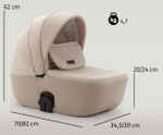 Детская универсальная коляска Adamex NOLA Natura CARBON-11 (2в1) - Черная ткань, черная экокожа