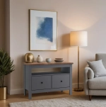 Тумба Сага 2 ящика, 90.4*41.4*62.2 см, серый/ясень