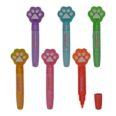 Набор текстовыделителей двустор. 6цв. "Кошачьи лапки" (Центрум)