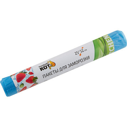 Пакеты для заморозки "Рыжий Кот" 25*32см, (30 шт в рулоне), ПНД