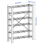 Стеллаж для бутылок - IKEA IVAR, 89х30х124 см, сосна/серый, ИВАР ИКЕА