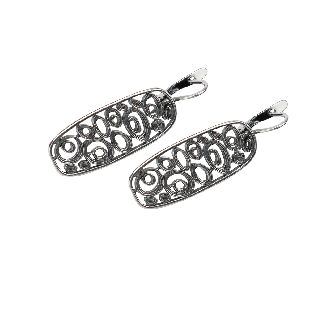 "Ратинда" серьги в серебряном покрытии из коллекции "Витраж" от Jenavi с английским замком