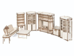 Набор мебели Гостиная для кукольного дома Венеция (Леммо-Тойс)