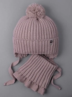 Шапка для девочки осенняя и снуд вязаные