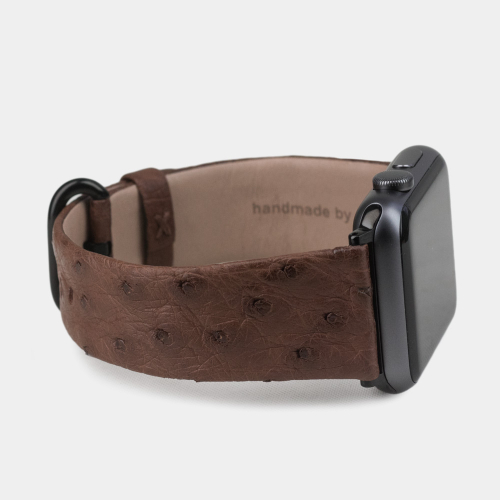 Ремешок для Apple Watch 40/41/42 mm из кожи страуса, коричневого цвета