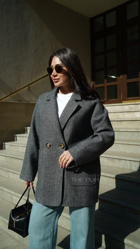 Темно-серый шерстяной пиджак