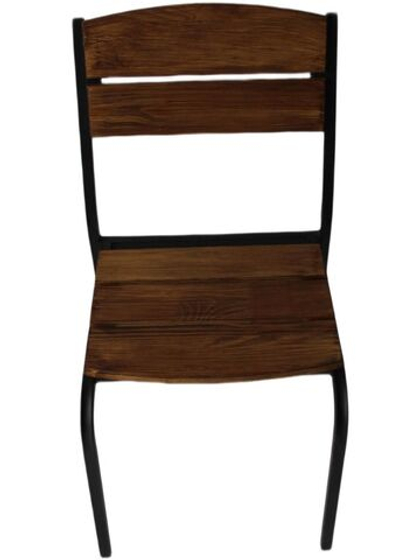 Стул металлический с деревом, для кафе, дачи, ресторана. Цвет - орех.