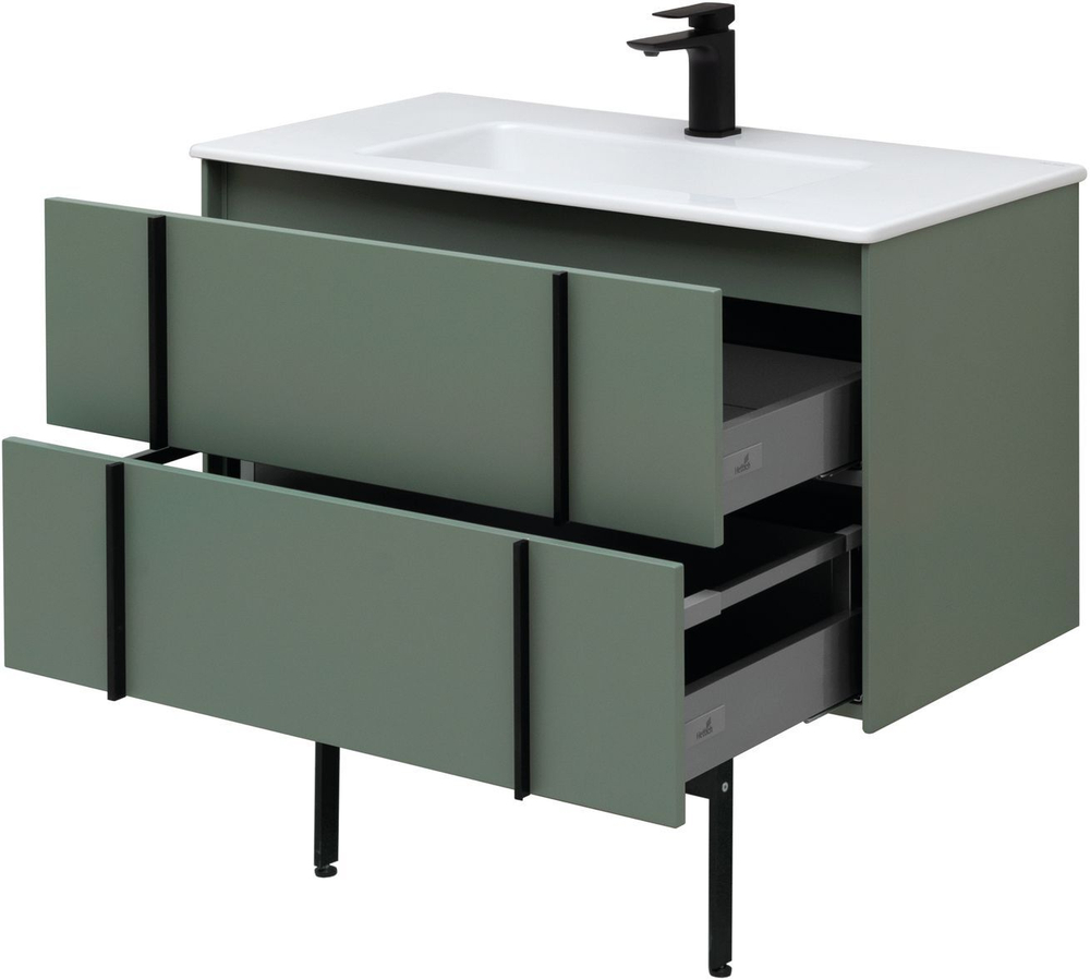 Тумба с раковиной Allen Brau Reality 90 см 1.32006.CGM олива матовый