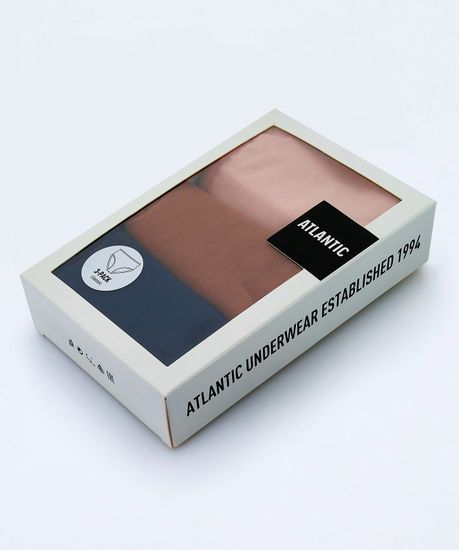 Женские трусы классика (3шт) 3LP-193, темно-синий + пудровый + коричневый